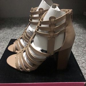 New Open Toe Caged Booties Size 7